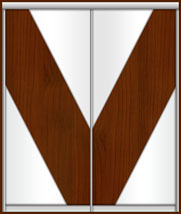 V-образная вставка из дерева в двери-купе
